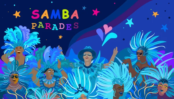 2022 Abstrakt Rio Brasilianischer Karneval Musik Tanzfestival Nacht Party Samba — Stockvektor