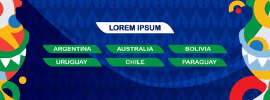 Copa Amerika Arjantin 2022 Kolombiya Yaz Futbolu Yarışması Brezilya 'nın soyut yeşil desenli geleneksel unsurları. Çocuk Kampı, Spor, Şampiyonluk, Paulo futbol konsepti tasarım vektör logosu