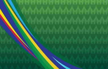 CONMEBOL Copa America Arjantin 2024 Kolombiya Yaz Futbolu Yarışması Brezilya 'nın soyut yeşil desenli geleneksel unsurları. Çocuk Kampı, Spor, Şampiyonluk, Paulo futbol konsepti tasarım vektör logosu