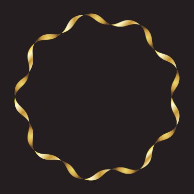 Güzel altın süslemeler, altın yuvarlak çerçeveler sınır süslemeleri kart arka plan, dekoratif altın folyo folyo yaprak elementleri ile dalgalı desen Çin 'in doğu Kore etnik sanat deco tarzı vintage pankart siyah vektör işaretli