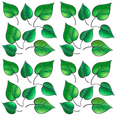 Beyaz arka planda yeşil yapraklar, çiçek desenleri, taze yeşil yapraklar dekorasyon, bahar ve yaz tatili çiçek çerçevesi, tekstil kumaş baskı şablonu