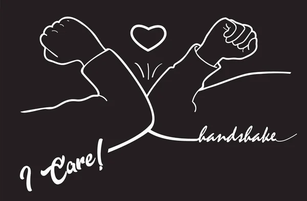 Cotovelo Bump Handshake Quarentena Distância Social Isolamento Coronavirus Covid Corona — Vetor de Stock