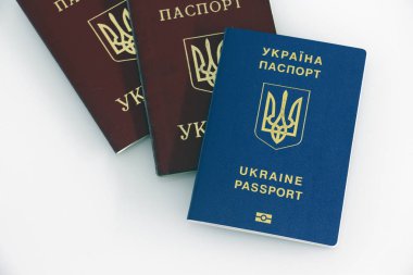 A number of Ukrainian international passports clipart