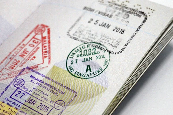 Paszportu stempel Singapuru — Zdjęcie stockowe