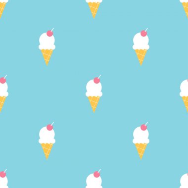Renkli dondurma yaz Dikişsiz desen. Vektör tasarımı