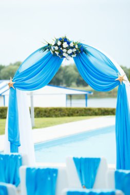 Düğün mavi notlar ile deniz bir tarzda