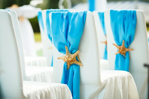 Casamento em estilo náutico com as notas azuis — Fotografia de Stock