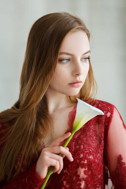 Güzel Sanatlar portre bir vintage bir kız giydir