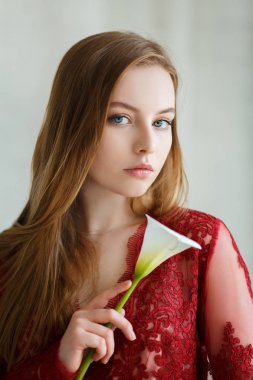 Güzel Sanatlar portre bir vintage bir kız giydir