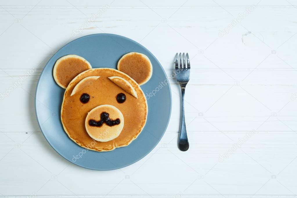 Kid Pancakes Breakfast in The Form of Bears