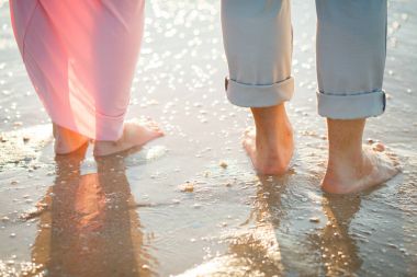 Ayak plaj üzerinde. Ayak spa.