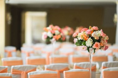 Düğün dekorasyon şeftali renkli