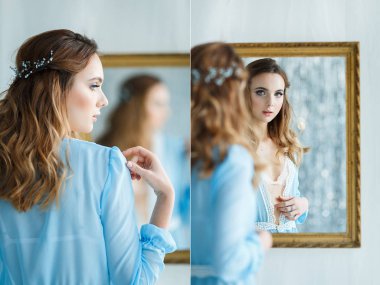 Güzel Sanatlar portre bir vintage bir kız giydir