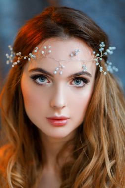 Güzel Sanatlar portre bir vintage bir kız giydir