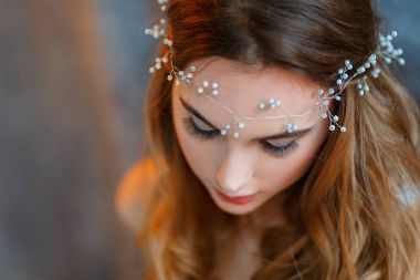 Güzel Sanatlar portre bir vintage bir kız giydir