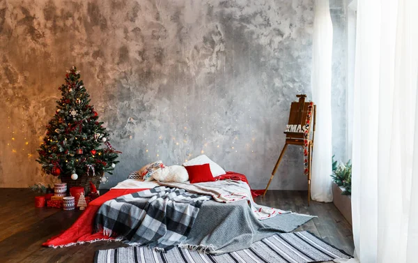 Interieur kamer ingericht in Kerstmis stijl — Stockfoto