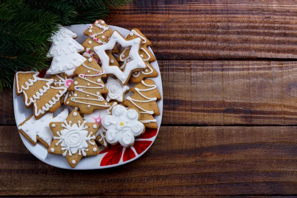 Plate of christmas cookies — Stock Photo, Image