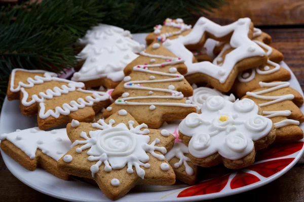 Plate of christmas cookies — Stock Photo, Image