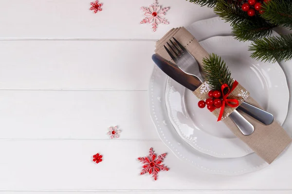 Christmas table setting — Stock Photo, Image