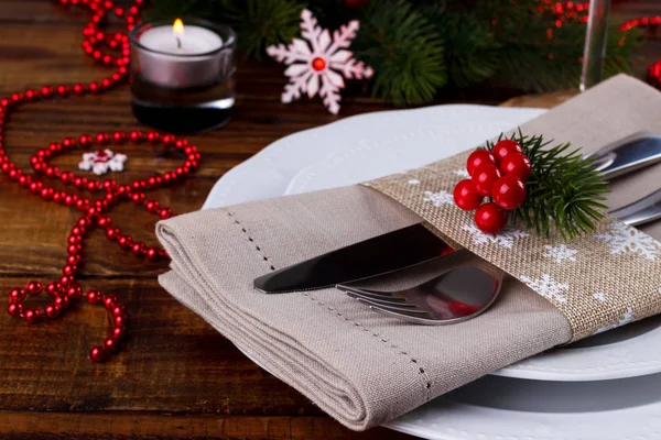 Cenário de mesa de Natal — Fotografia de Stock