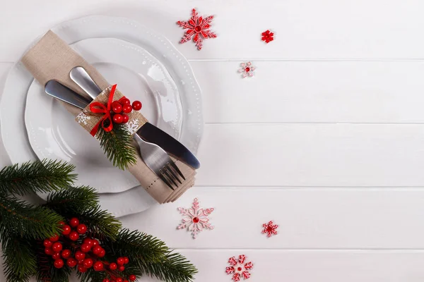 Christmas table setting — Stock Photo, Image