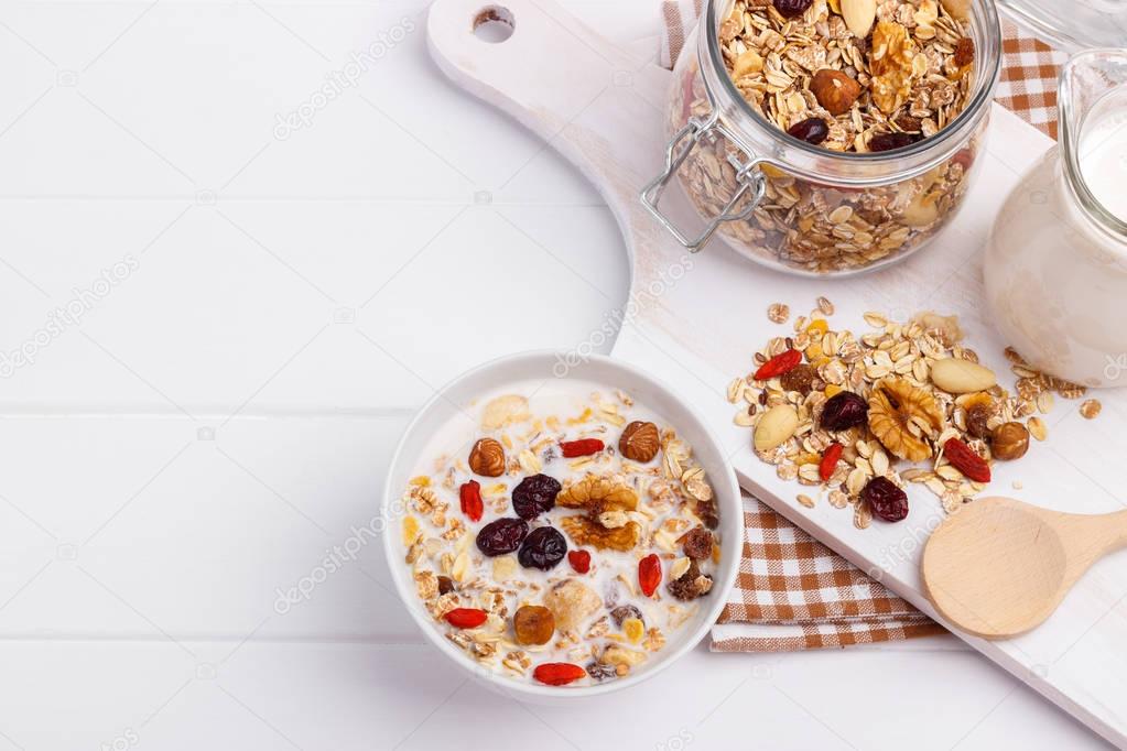 Bowl of homemade muesli