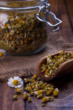 Kurutulmuş papatya bölümünü