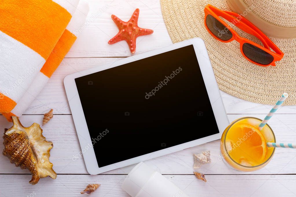 Beach accessories background