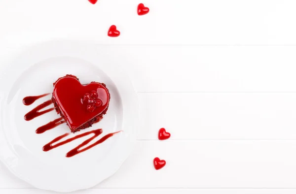 Sevgililer günü kalp kek — Stok fotoğraf