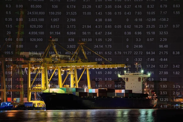 Scheepvaarthaven Import Export Container Vrachtschip Laden Kraan Aandelenprijsindex Baltische Droge — Stockfoto