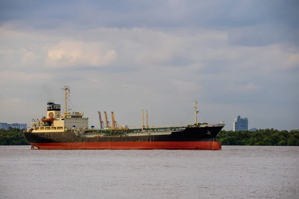 Logistyka Transport Morski Zbiornikowca Gazem Międzynarodowy Import Statku Towarowego Oceanie — Zdjęcie stockowe