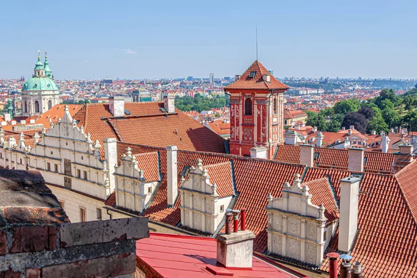 Praga Techos Baldosas Verano Soleado — Foto de Stock