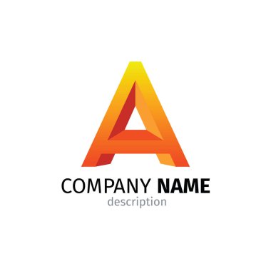 Harf A logo tasarım şablonu elementleri