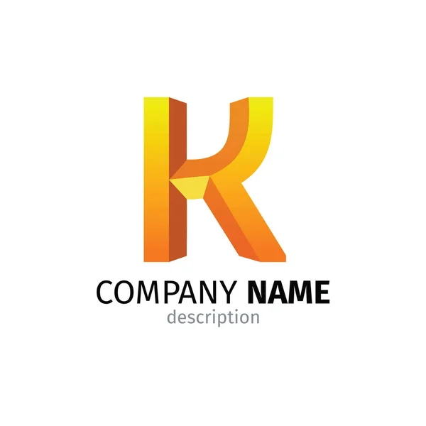 K harfi logo tasarım şablonu elementleri — Stok Vektör