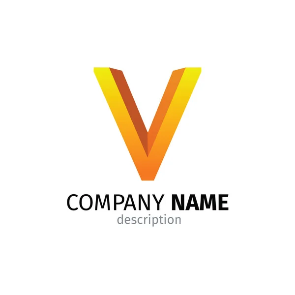 Carta V logotipo ícone design elementos de modelo — Vetor de Stock