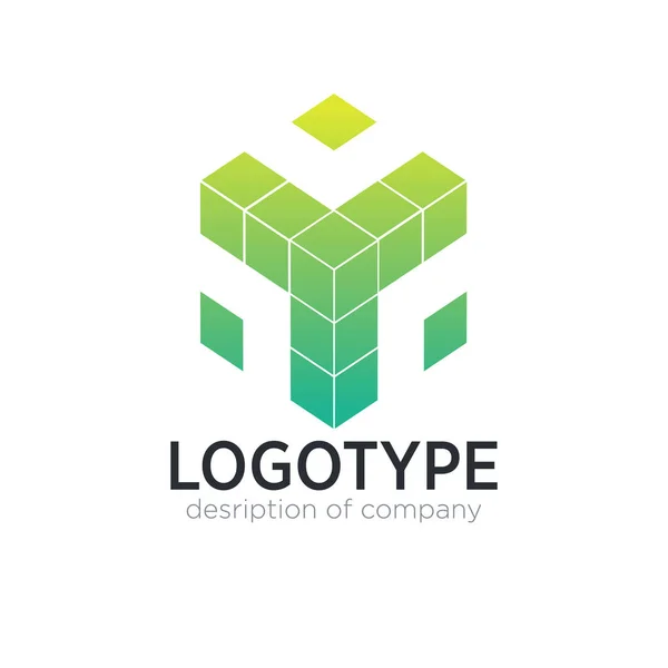 Modèle de conception d'icône de logo de figure de cube — Image vectorielle