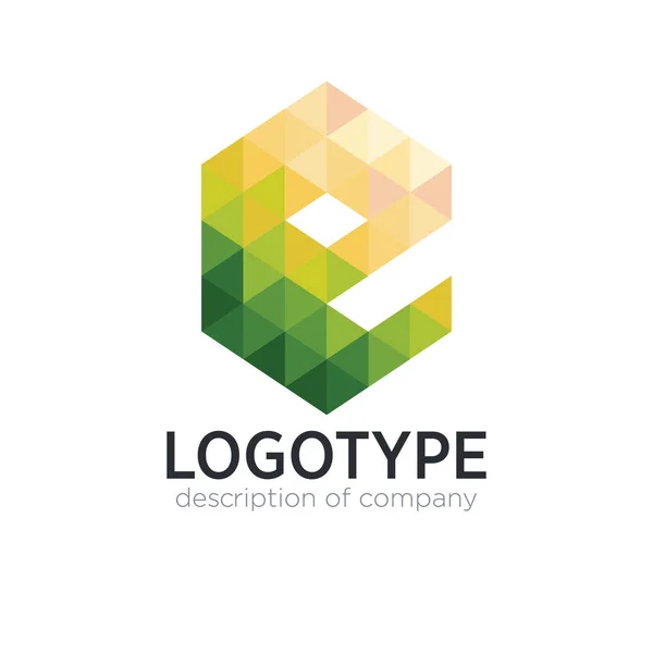 Modèle de conception de logo tendance abstraite polygone lettre E . — Image vectorielle