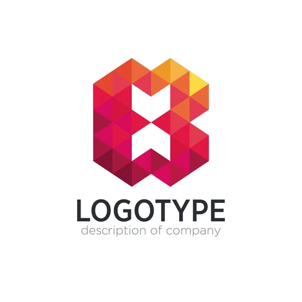 Modèle de conception de logo tendance abstraite polygone lettre B . — Image vectorielle
