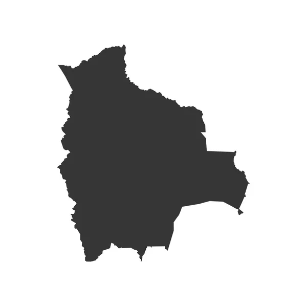 Ilustrace silhouette Mapa Bolívie — Stockový vektor