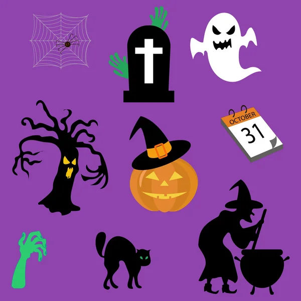 Halloween decor instellen — Stockvector