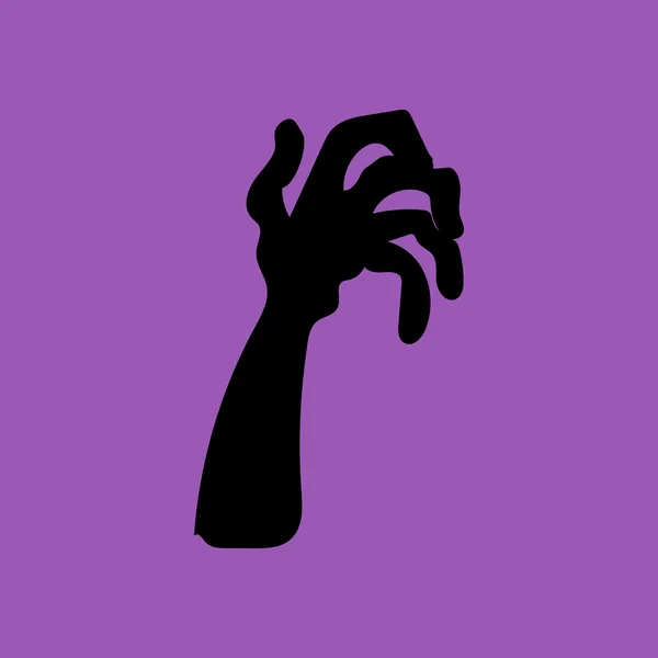 Zombie hand silhouette — Stock Vector