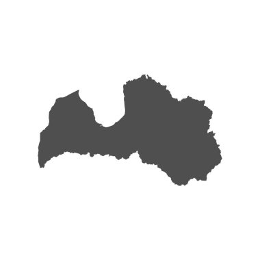 Letonya Cumhuriyeti harita siluet