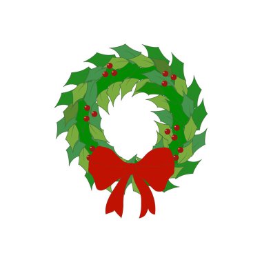 Noel çelenk illüstrasyon