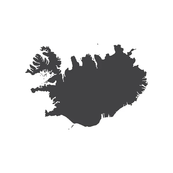 Republiek IJsland kaart silhouet — Stockvector