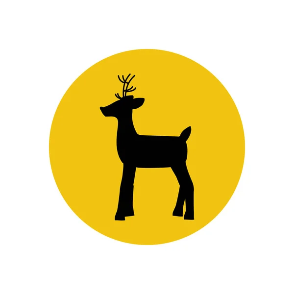 Ilustración de silueta de ciervo — Archivo Imágenes Vectoriales