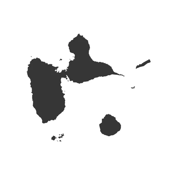 Guadeloupe harita siluet — Stok Vektör