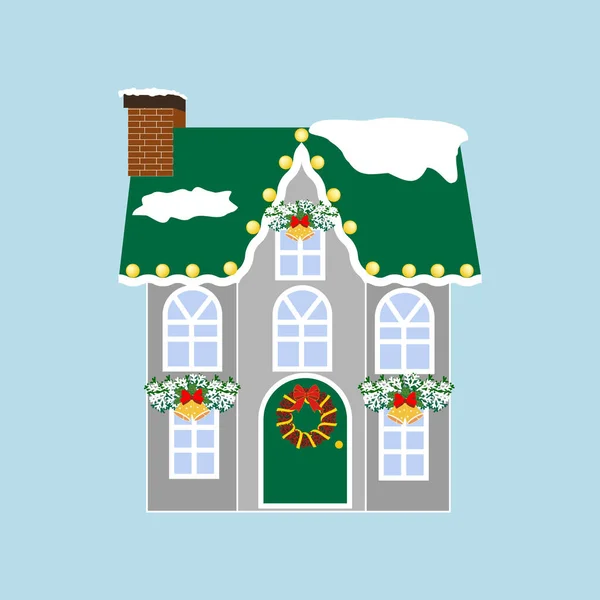 Dom z świątecznych dekoracji — Wektor stockowy