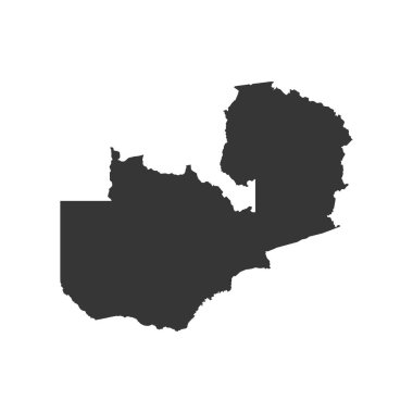 Zambiya Cumhuriyeti harita siluet