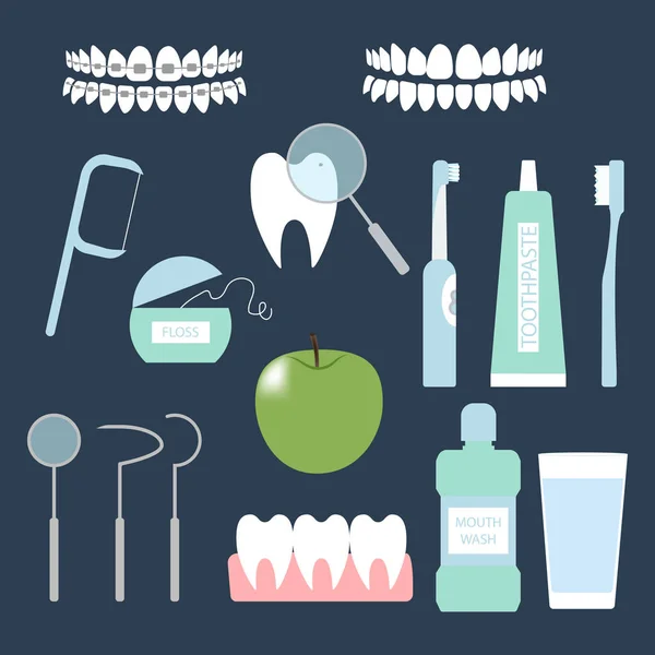 Zahnpflege-Set — Stockvektor