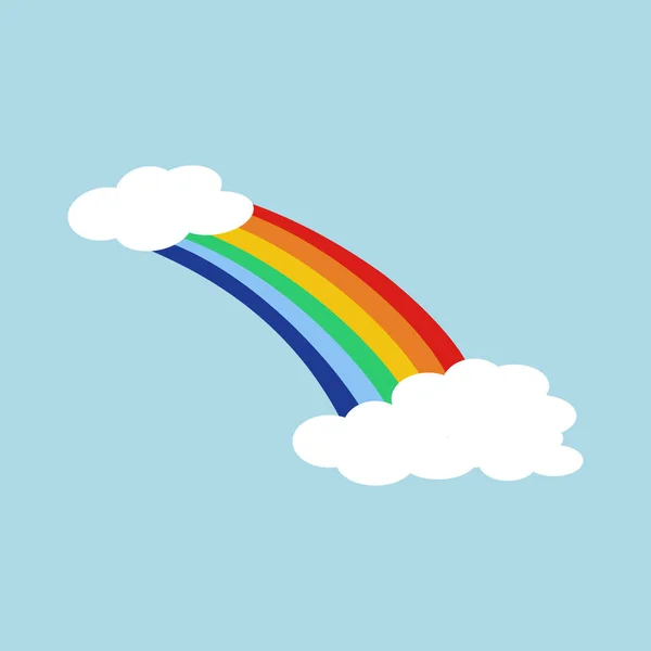 Rainbow ilustrace s mraky — Stockový vektor